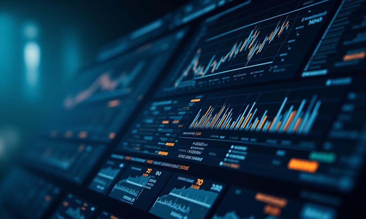 Modern financial dashboard showing risk analysis graphs