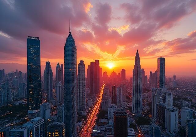 Manila Skyline at sunset for local market analysis